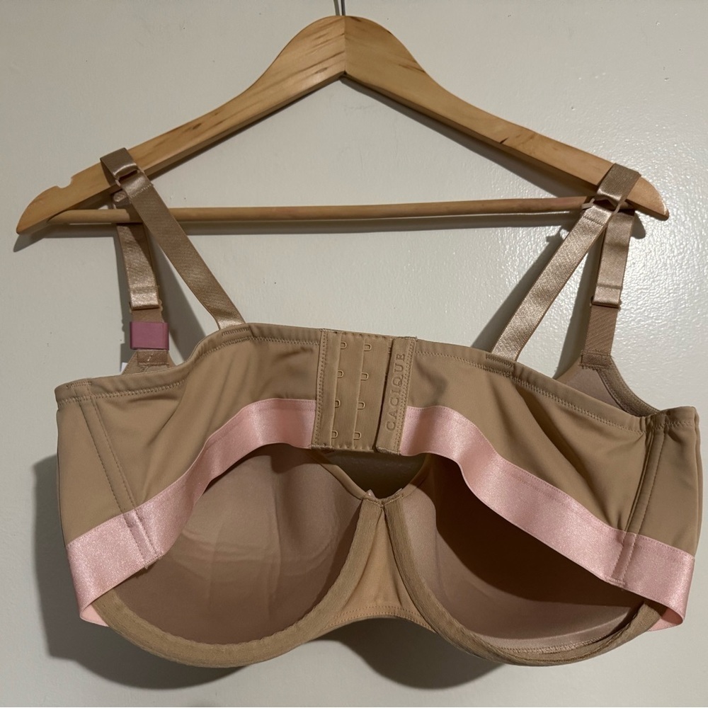 NWT Cacique Lightly lined balconette Women's Tan Bra 38DDD - Picture 5 of 7